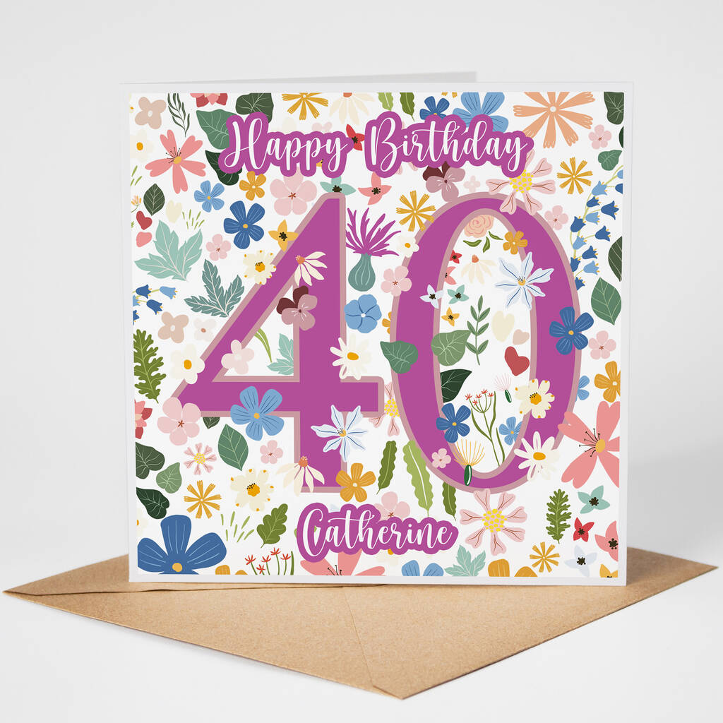 Personalised 40th Birthday Card For Her By Hope and Love ...