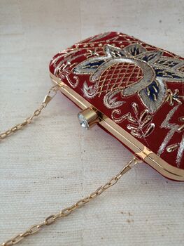 Peacock Red Rectangular Clutch, 9 of 9