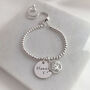 Tree Of Life Ball Slider Bracelet With Handwriting Disc, thumbnail 1 of 6
