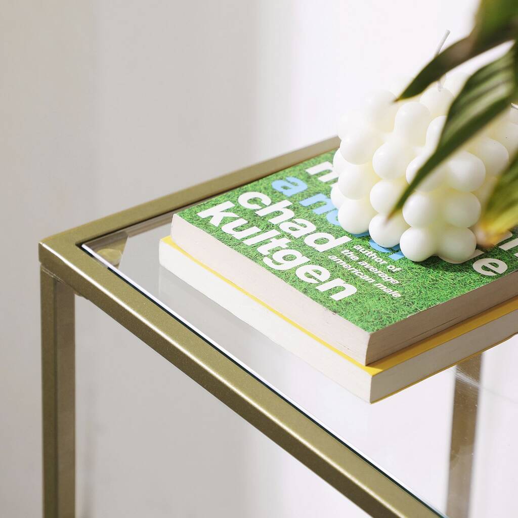 Four Tier Tempered Glass Storage Shelf Rack By Momentum