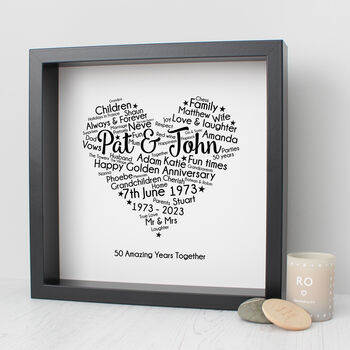 Personalised 50th Golden Anniversary Gift For Parents By Hope and Love