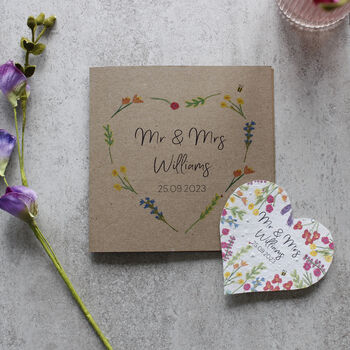 Personalised Wedding Wildflower Seed Heart Card, 2 of 7