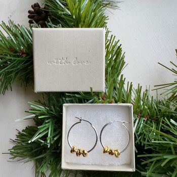 Gold Plated Knot Hoop Earrings, 2 of 6