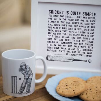 Womens Cricket 'Cricket Is Simple' Quote Art, 3 of 3