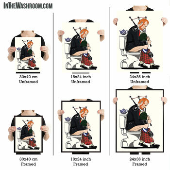 Scottish Bagpipe Player Toilet Poster Wall Art Print, 4 of 6