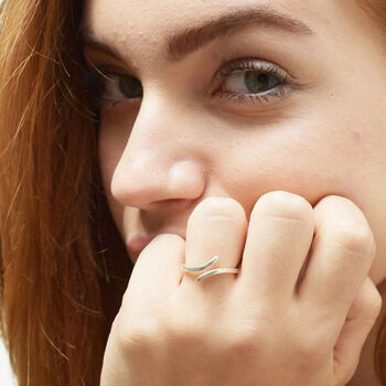 Overlapping Sterling Silver Snake Ring, 3 of 4