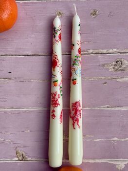 Hand Painted Lunar New Year Horse Candle Year Of The Horse, 6 of 8