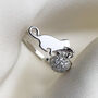 Sterling Silver Playing Cat Adjustable Ring, thumbnail 2 of 5