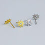 Sterling Silver Crystal Detail Sun Stud Earrings, thumbnail 4 of 6