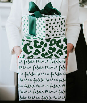 Christmas Typographic Falala Luxury Wrapping Paper, 2 of 6