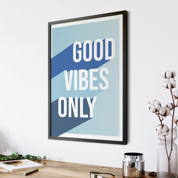 Good Vibes Only Halftone Block Print, 4 of 7