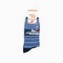 Coastline Stripes Combed Cotton Odd Socks In Blue, thumbnail 4 of 4