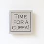 Pair Of 'Time For A Cuppa' Hand Painted Fridge Magnets, thumbnail 2 of 3