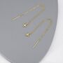 Four Point Star Threader Earrings In Sterling Silver, thumbnail 7 of 11