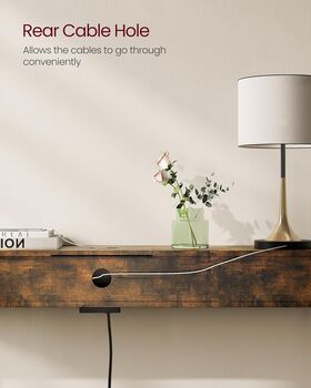 Slim Console Table Console Table With Charging Station, 6 of 8