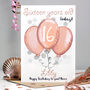 Personalised Balloons Relation 16th Birthday Card, thumbnail 7 of 12