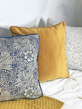 Blue Indigo Marigold William Morris 18' Cushion Cover, 2 of 4