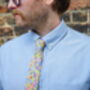 Mens Bold Yellow Berry Print Slim Style Tie, thumbnail 2 of 11