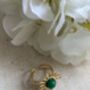 Gold Adjustable Sun Ring Emerald Green, thumbnail 1 of 6