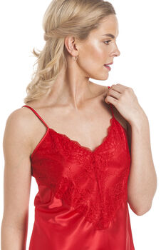 English Made Red Satin Lace Camisole Set With French Knickers Ladies Size 8 To 28 UK, 3 of 6