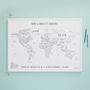 Detailed Personalised World Travel Pinboard Map, thumbnail 2 of 12