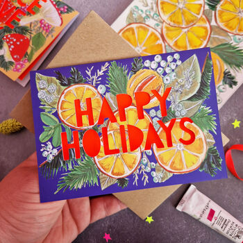 Happy Holidays Orangery Papercut Christmas Card, 3 of 7