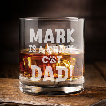 Crazy Cat Dad Whiskey Glass Gift Set, 5 of 5