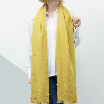 Soft Scarf With Pearl Details, 4 of 7