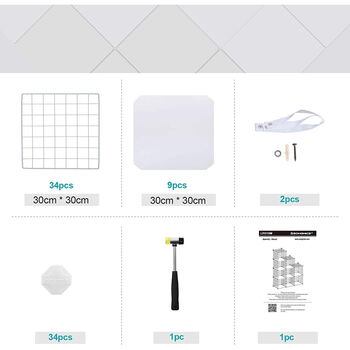 Nine Cube Wire Grid Storage Shelving Unit, 6 of 7