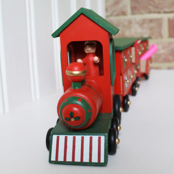 Personalised Wooden Advent Train With Draws, 5 of 6