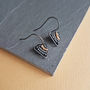 Small Triangle Earrings In Oxidised Silver, thumbnail 5 of 6
