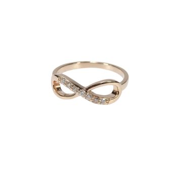 Infinity Ring, Cz, Rose Or Gold Vermeil On 925 Silver, 3 of 12