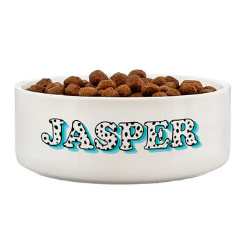 Personalised Blue Spots Pet Bowl 15cm, 2 of 2