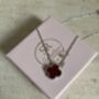 Maroon Double Sided Clover Silver Necklace, thumbnail 5 of 6