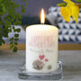 First Mother's Day Personalised Elephant Or Hedgehog Candle, thumbnail 2 of 8