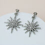 Gold Or Silver Sparkly Star Dangle Stud Earrings, thumbnail 1 of 9