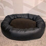Vegan Leather Donut Dog Bed With Sherpa Fleece Cushion, thumbnail 10 of 12