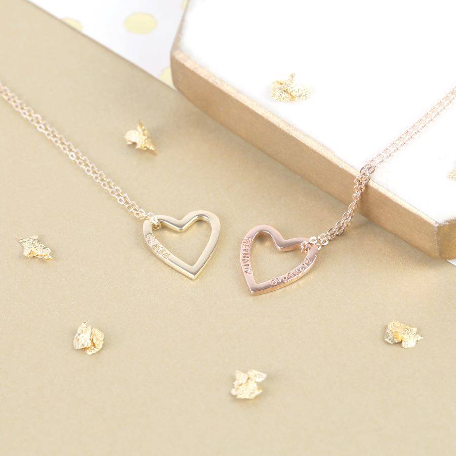 personalised solid heart outline necklace by lisa angel ...