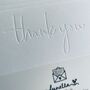Six Luxury Wedding Thank You Hand Pressed Note Cards, thumbnail 1 of 8