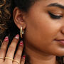 18ct Gold Plated Or Silver Ribbed Hoop Earrings, thumbnail 1 of 7