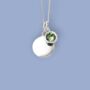 Genuine Peridot Cz Necklace In Sterling Silver, thumbnail 2 of 12