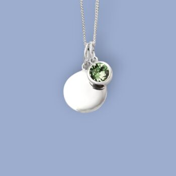 Genuine Peridot Cz Necklace In Sterling Silver, 2 of 12