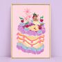 Colourful Fruit Cocktail Cake Personalised Art Print, thumbnail 9 of 9