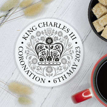 King Charles Iii Coronation Emblem Coaster, 2 of 5