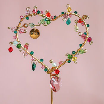 Personalised Crystal Heart Plant Marker, 7 of 7