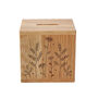 Send With Love Floral Oak Money Box, thumbnail 2 of 2