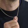 Personalised Men's Mini Quote Circle Necklace, thumbnail 2 of 10