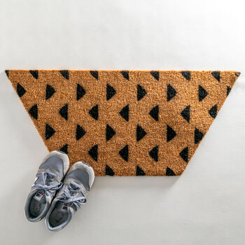 Triangles Half Hex Shaped Doormat, 3 of 3