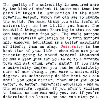 University Inspiring Quotes A5 Unframed Print, Off To Uni Gift, 2 of 6