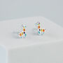 Sterling Silver Geometric Llama Stud Earrings, thumbnail 1 of 5